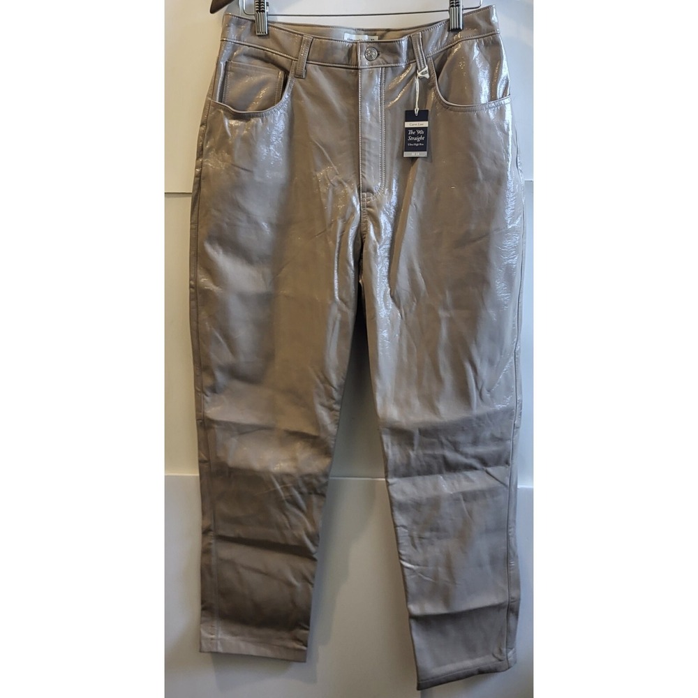 Abercrombie And Fitch, Faux Leather,Taupe, Women 90's Ultra Hgh Rise, Size 32/14
